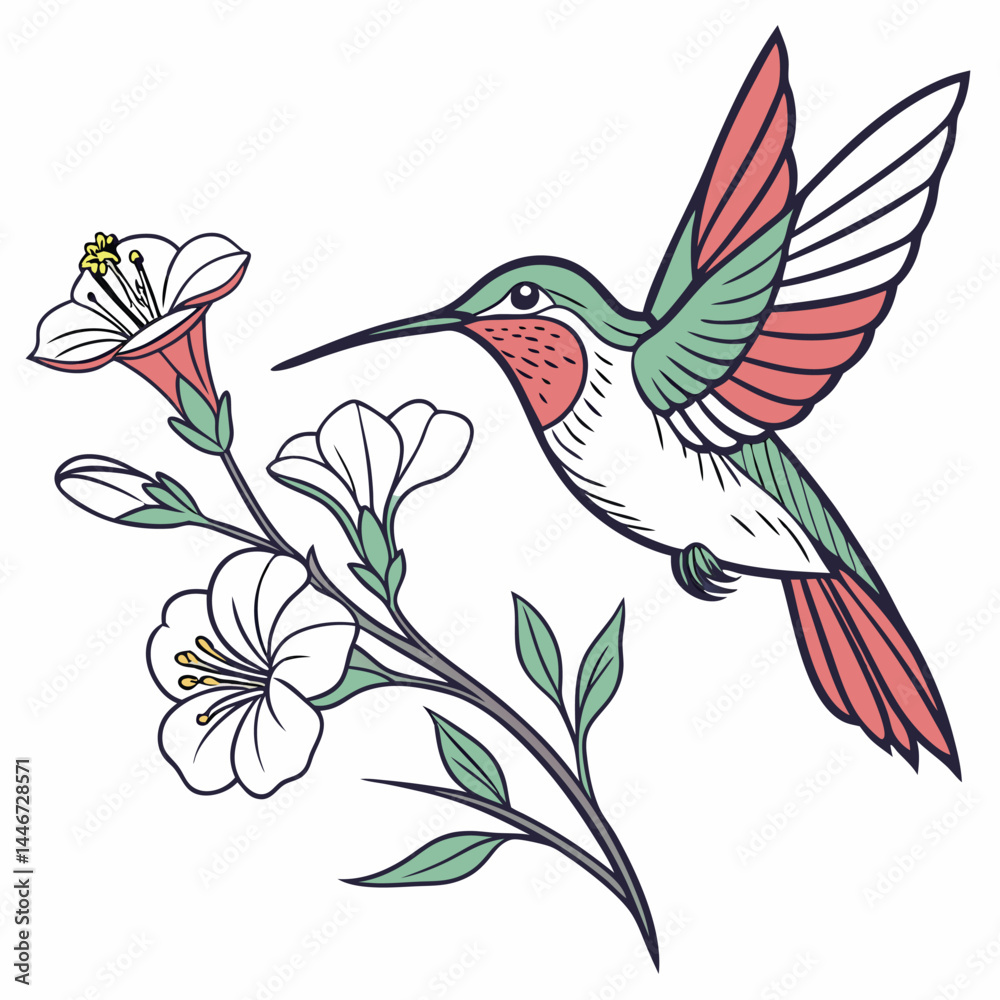 Obraz premium bird and flowers