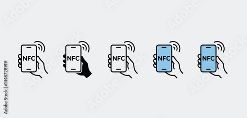 NFC Mobile Payment Options Icons for App or Website