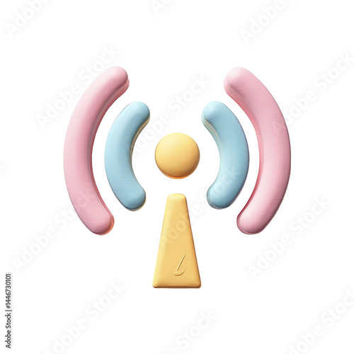 Pastel Wifi Signal 3D Icon - 3D renderings