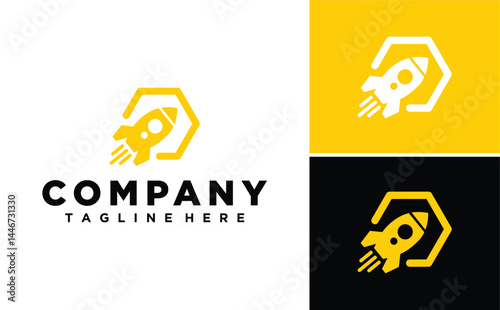Minimalist Rocket Logo, Usable for Business and Technology Logos, Flat Vector Logo Design