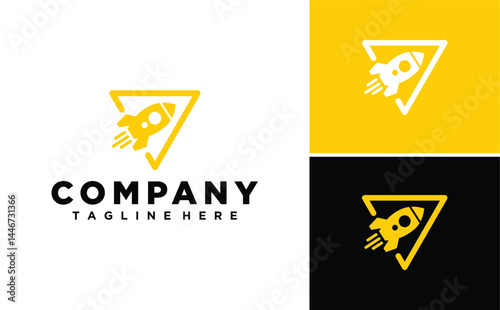 Minimalist Rocket Logo, Usable for Business and Technology Logos, Flat Vector Logo Design