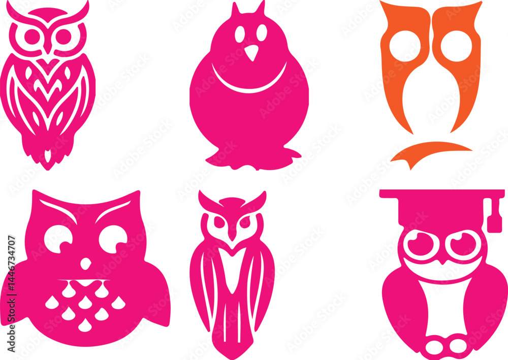 Fototapeta premium Owl bundil simple icon. Vector ICON all icon Viktor 