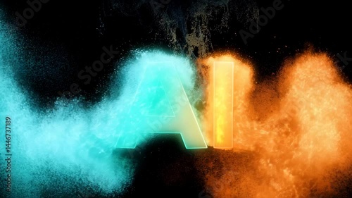 Vibrant representation of AI with colorful smoke, illustrating the fusion of creativity and technology in modern innovation.