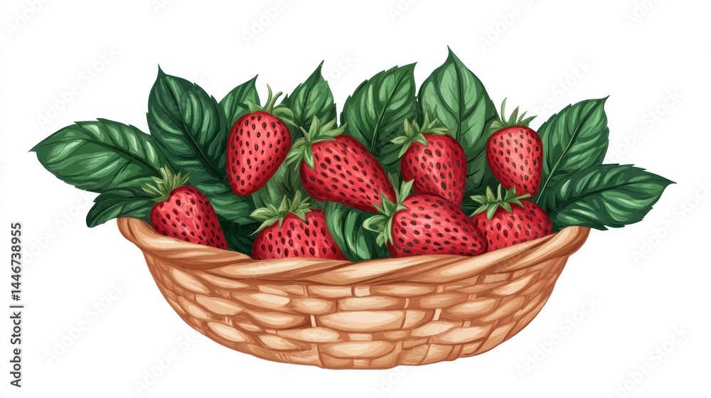 Fresh strawberries in a woven basket (6) Fresh strawberries in a woven basket (6)