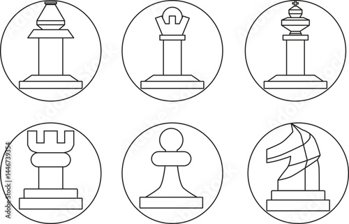 Chess graphic lines, strategic planning and competition media, business and trade guidelines