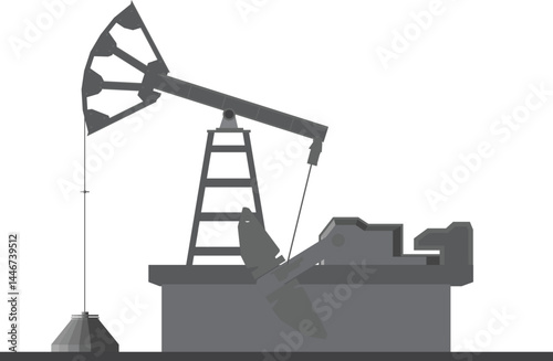 oil well on white background with stock price chart rising,Oil prices affect travel and transportation finance businesses.