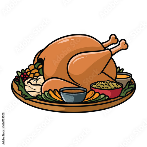 Roasted Turkey with Traditional Thanksgiving Sides