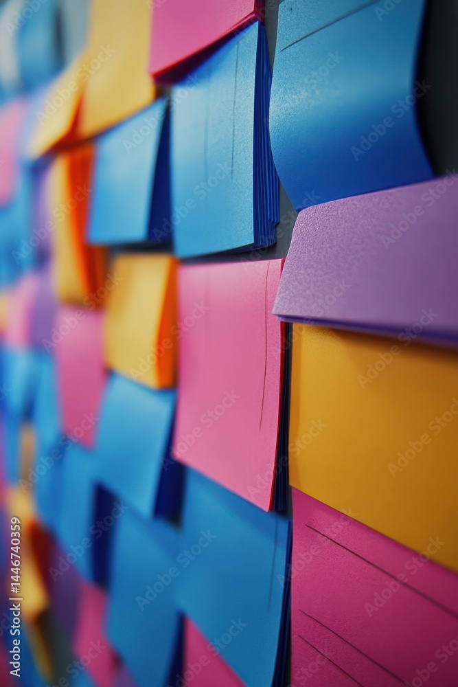 Obraz premium Colorful sticky notes on a wall
