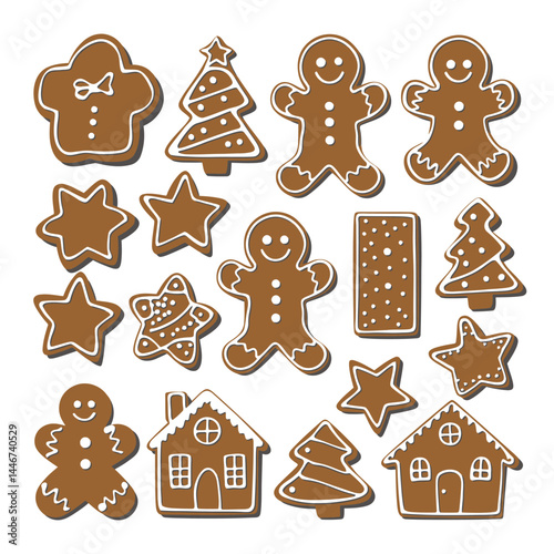 Collection of Cute Christmas Gingerbread Cookies