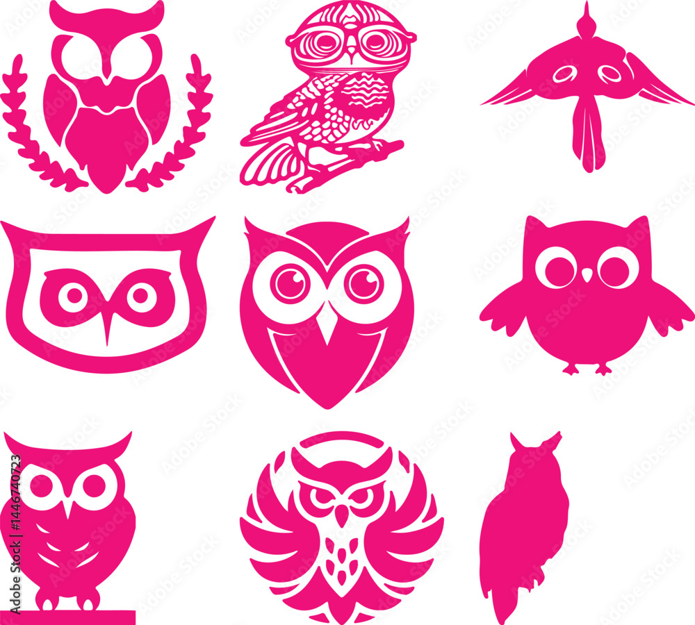 Naklejka premium Owl bundil simple icon. Vector ICON all icon Viktor 
