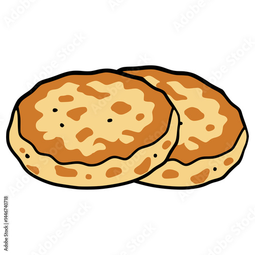 potato pancake sweden traditional food flat color vector illustration template design
