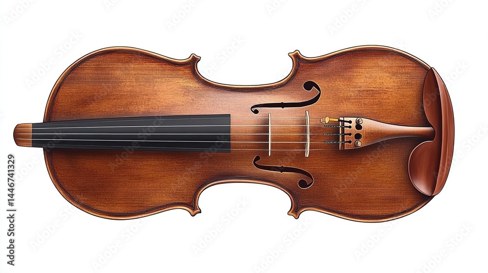 Fototapeta premium Top view of a classic violin.