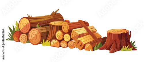 Pile of Logs Tree Trunk Wood Lumber Timber Stack