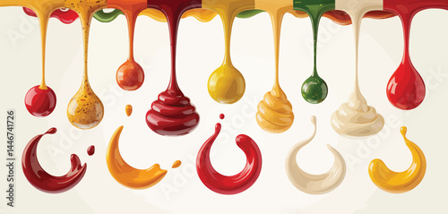 Colorful Dripping Sauces and Splashes Collection