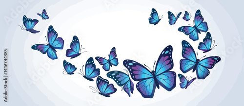 Blue Morpho Butterflies in Circular Flight Pattern