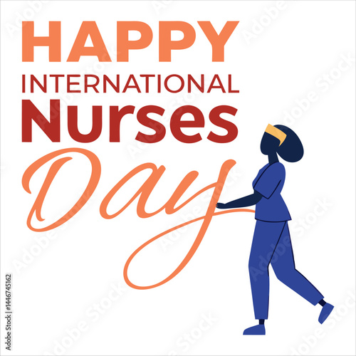 Happy International Nurses Day Calligraphic design