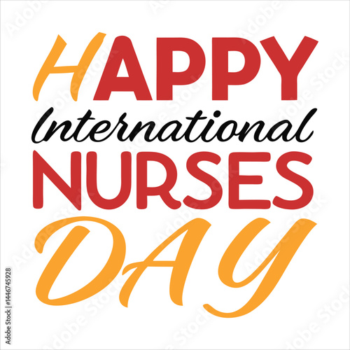 Happy International Nurses Day Calligraphic design