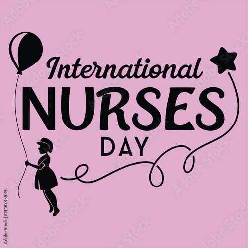 Happy International Nurses Day Calligraphic design