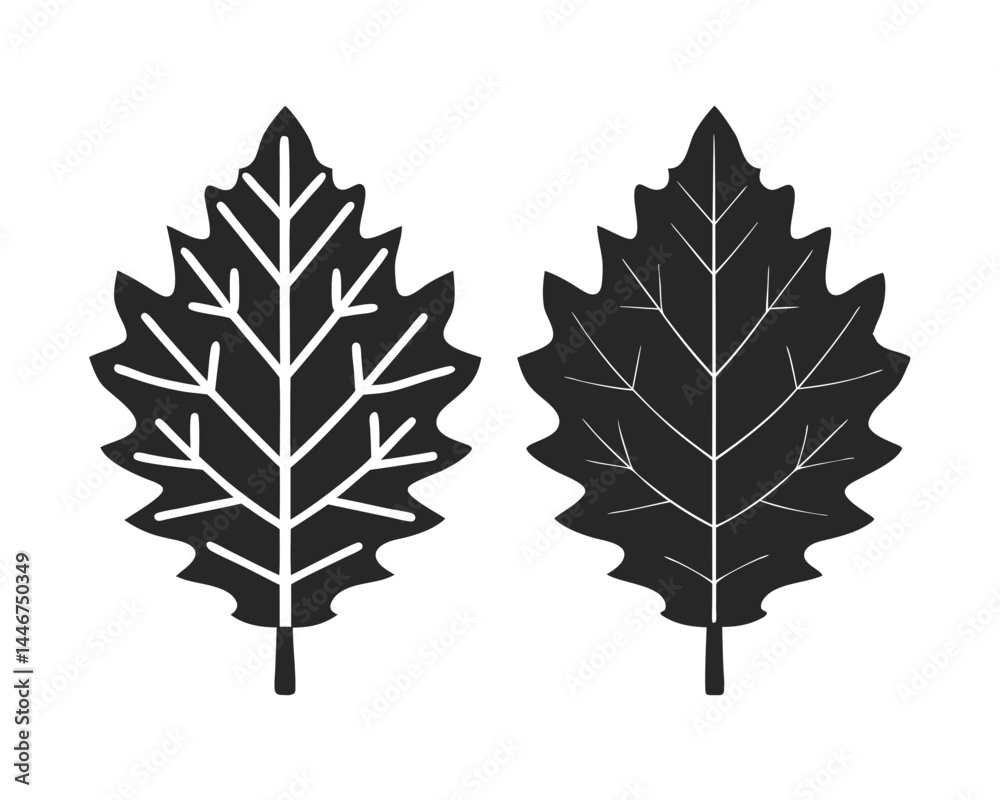 Fototapeta premium Leaf icon silhouette vector illustration