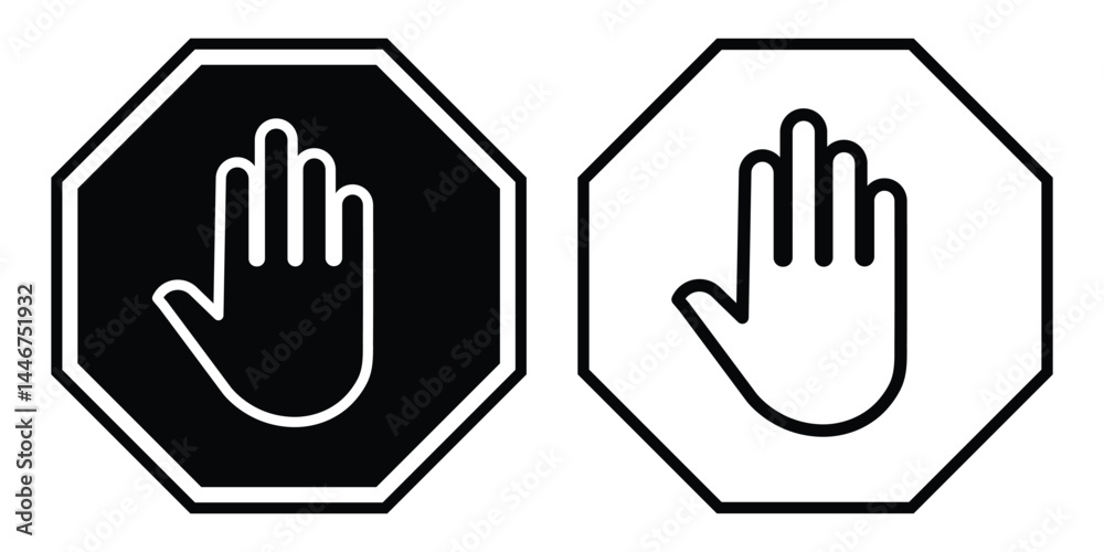 Obraz premium stop hand icon.