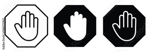 stop hand icon.