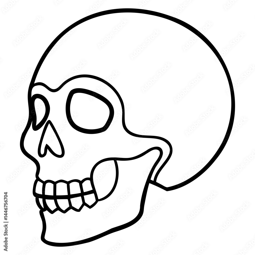 Crisp skull icon in vector line art style on a transparent background for modern minimalist graphic projects Crisp skull icon in vector line art style on a transparent background for modern minimalist graphic projects