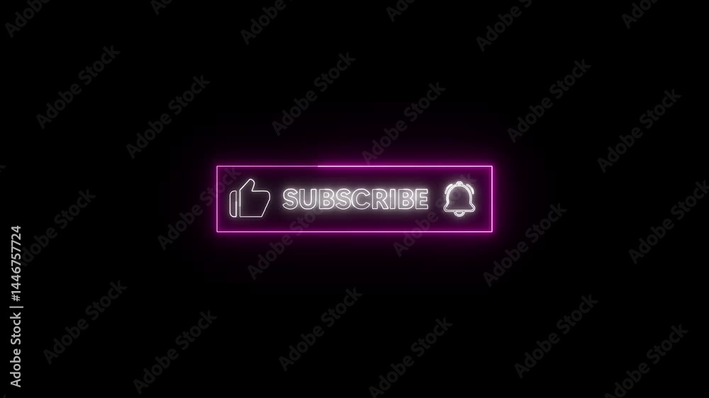 Neon Subscribe Button With Like And Bell Animation
