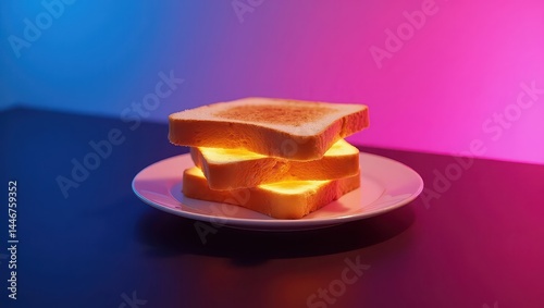 Bread toast neon gradient style