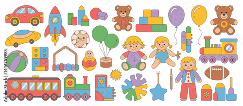 Colorful Collection of Cute Cartoon Toys for Kids