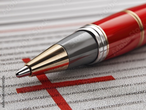 Red pen marking corrections on a legal document, highlighting mistakes - legal oversight omission