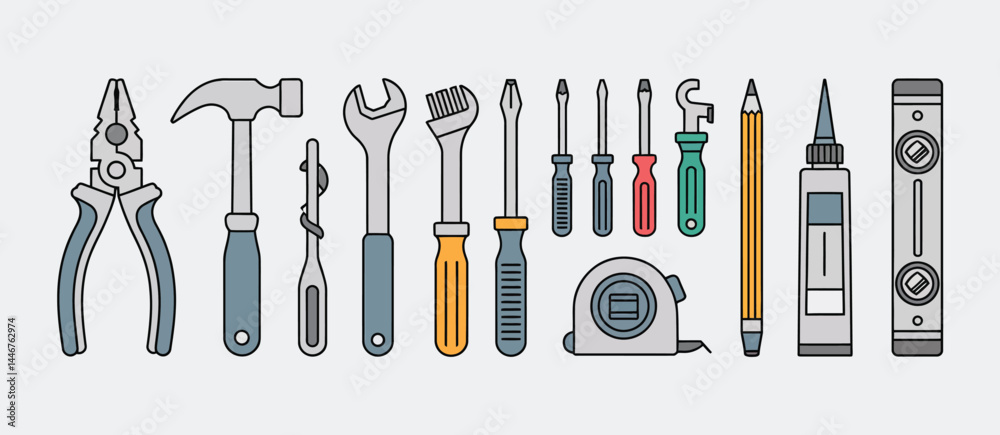 Collection of Essential Hand Tools for DIY Projects Collection of Essential Hand Tools for DIY Projects