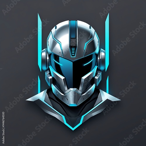 Futuristic Gaming Moderator Icon Design for Esports Avatars, Cyber Profiles, Stream Branding, and SciFi Gamer Logos in High-Tech Digital Style