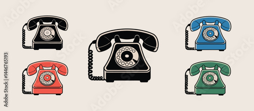 Retro Rotary Phones Collection in Various Colors