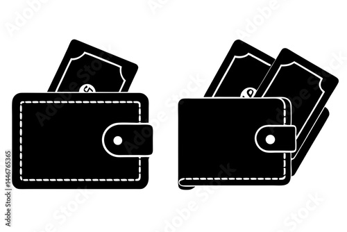 Money Wallet icon silhouette vector illustration