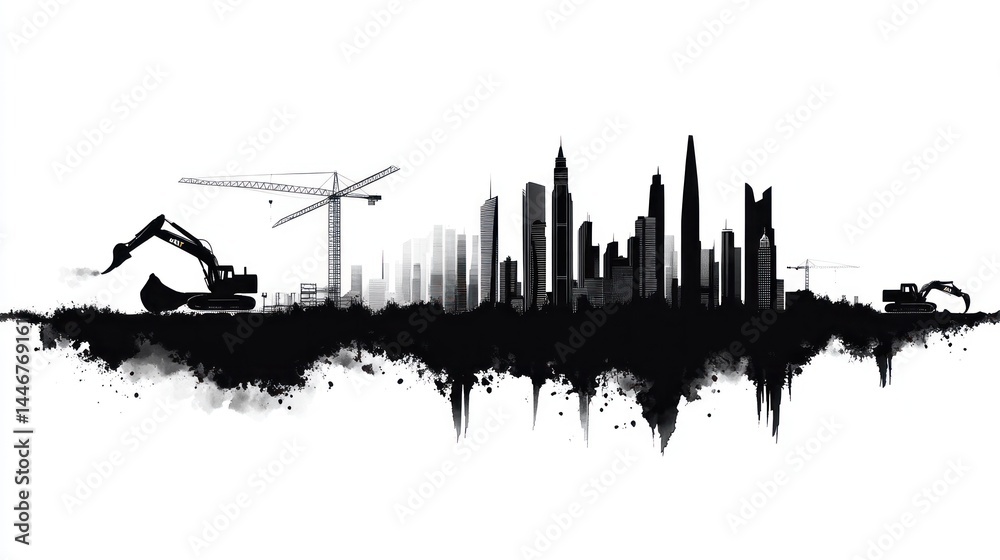 Fototapeta premium Urban Construction Skyline