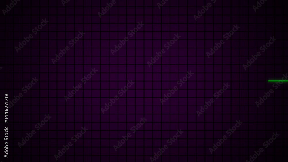 Flatline On Medical Monitor Display Dark Purple Screen With Gridlines Animated Background Flatline On Medical Monitor Display Dark Purple Screen With Gridlines Animated Background