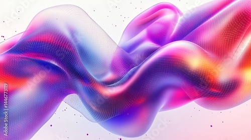 Symphony of transparent glass woven enigmatic abstract, flowy iridescent holographic texture background, timeless refinement holographic dynamic shape background