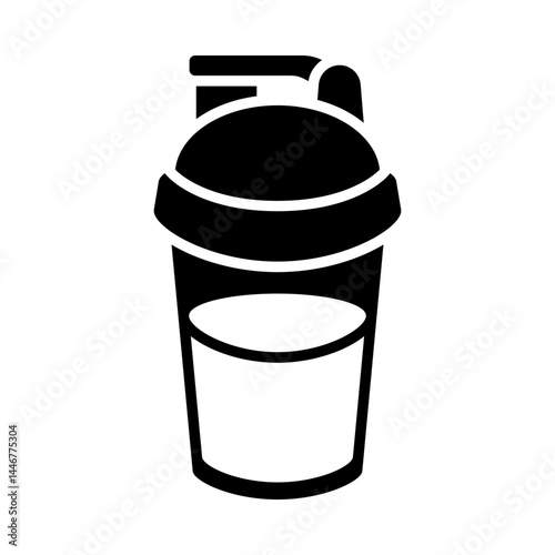 Protein shaker icon isolated on white background.