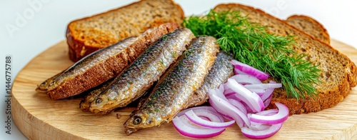 Nordic Fermented Herring with Rye Bread and Red Onion
