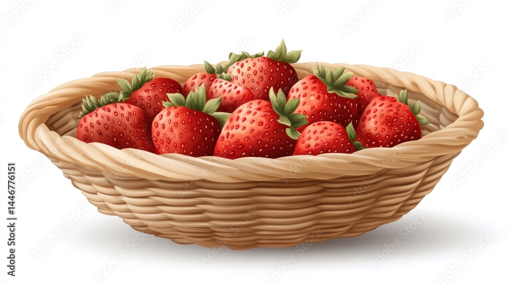 Fresh strawberries in a woven basket (8)