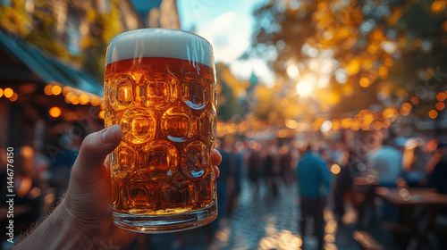 Beer in hand, autumn festival