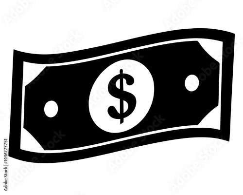 Dollar Bills silhouette vector illustration