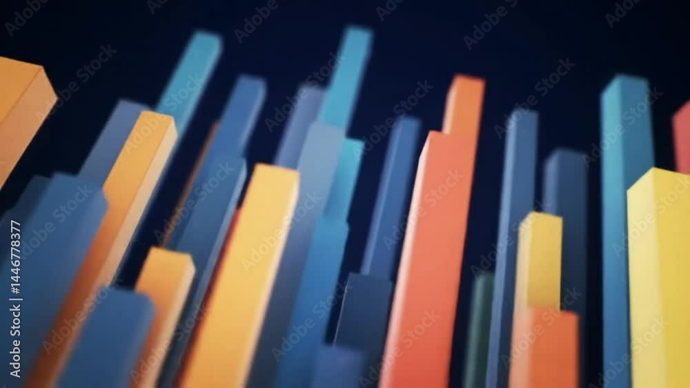 3D bar chart in digital space 3D bar chart in digital space