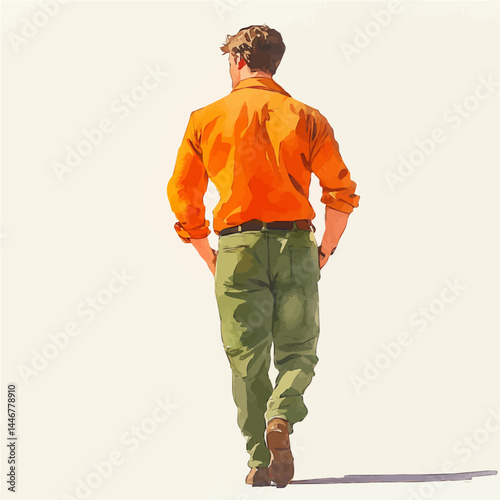 watercolor of Shadow Detached From Its Figure, vector, isolated on a white background.