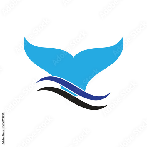 whale tail logo icon illustration flar