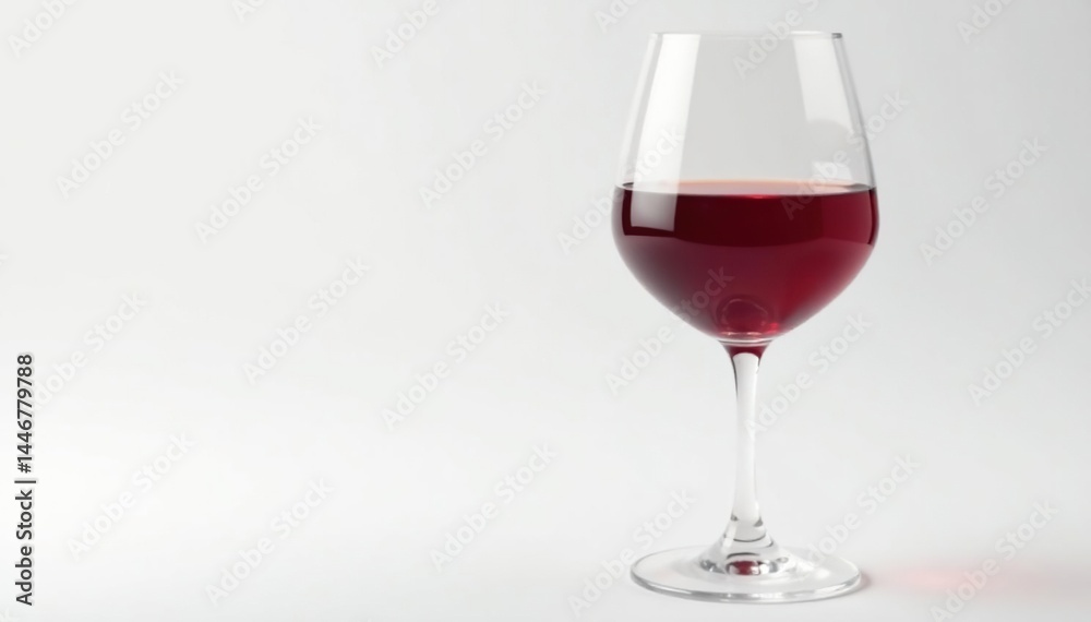 A single glass of red wine, pristine white background, clean, one A single glass of red wine, pristine white background, clean, one