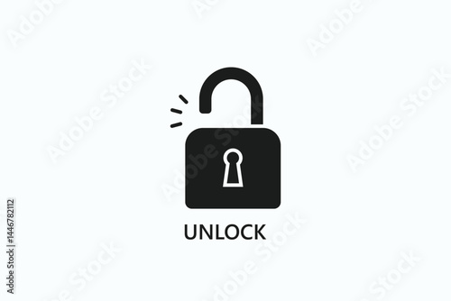 Unlock Icon Or Logo Isolated Illustration