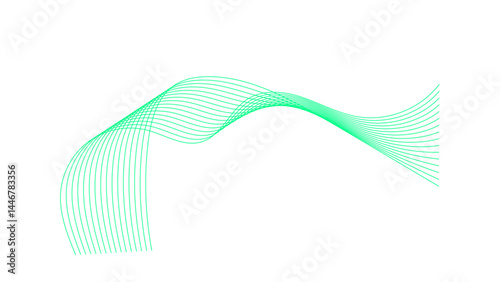 Wave lines smooth flowing dynamic black gradient isolated on transparent background for concept of technology, digital, communication, science, music