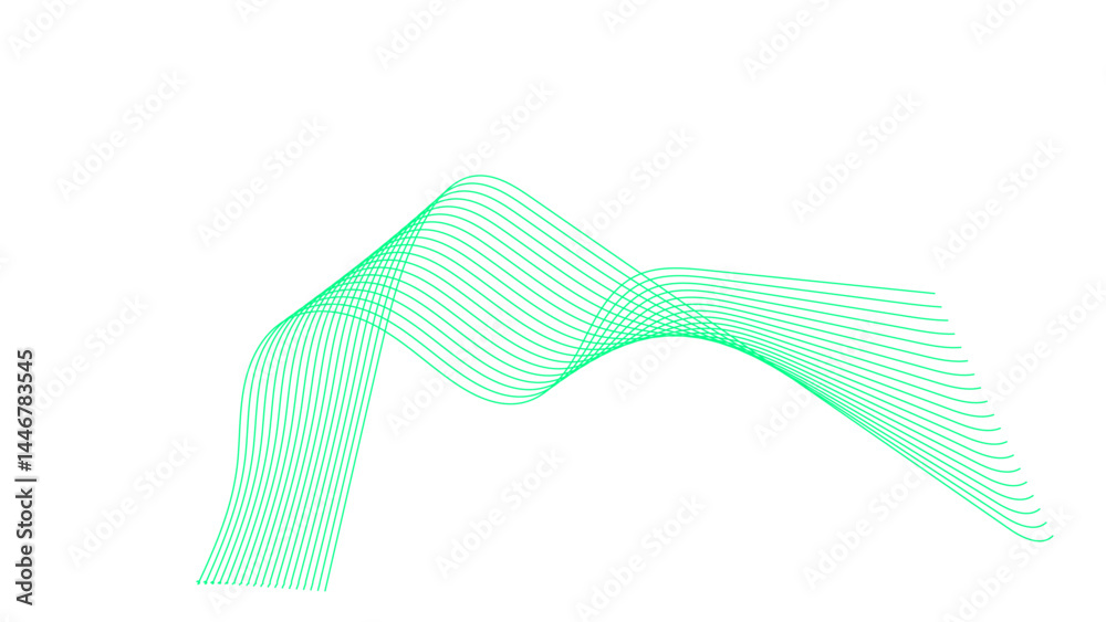 Fototapeta premium Abstract colorful wave element for design. Digital frequency track equalizer. Stylized line art background. Vector illustration. Wave with lines created using blend tool