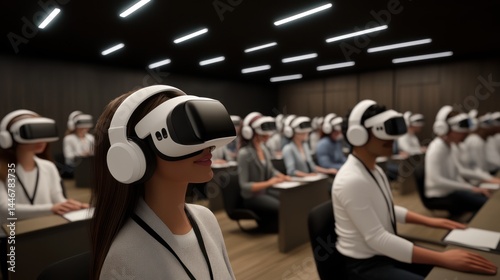 VR Training Session in Conference Room photo
